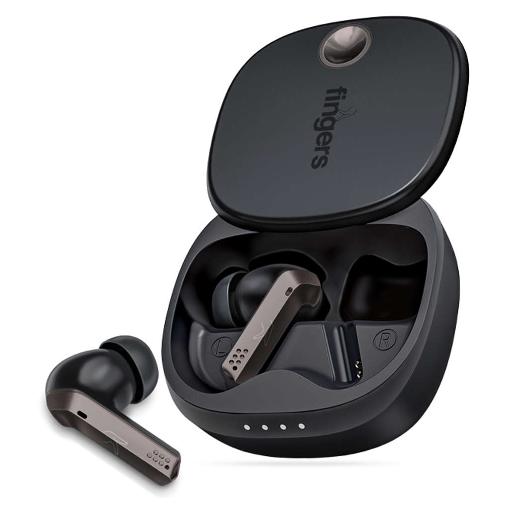 Fingers Mesmeric True Wireless Earbuds Gun Metal + Black