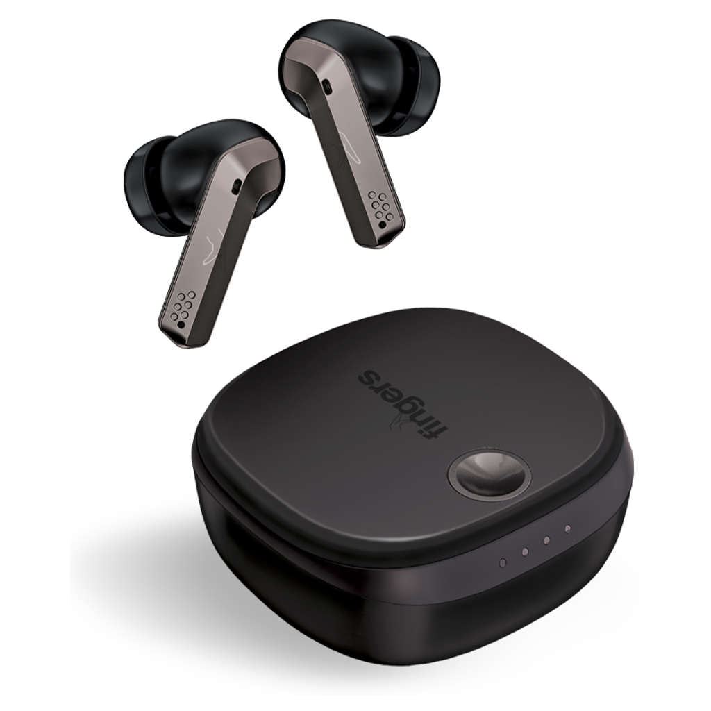 Fingers Mesmeric True Wireless Earbuds Gun Metal + Black