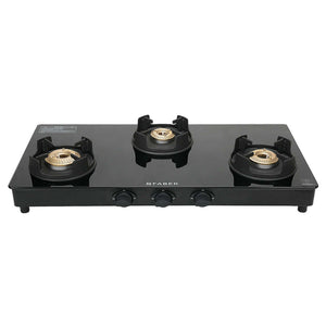 Faber Onxy BK AI Glass Top Gas Stove 3 Brass Burner 