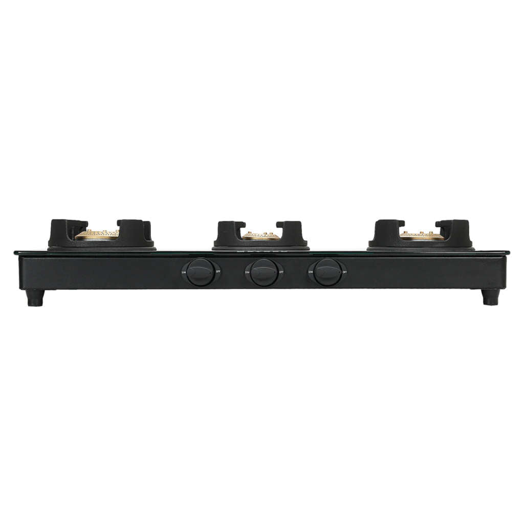 Faber Onxy BK AI Glass Top Gas Stove 3 Brass Burner