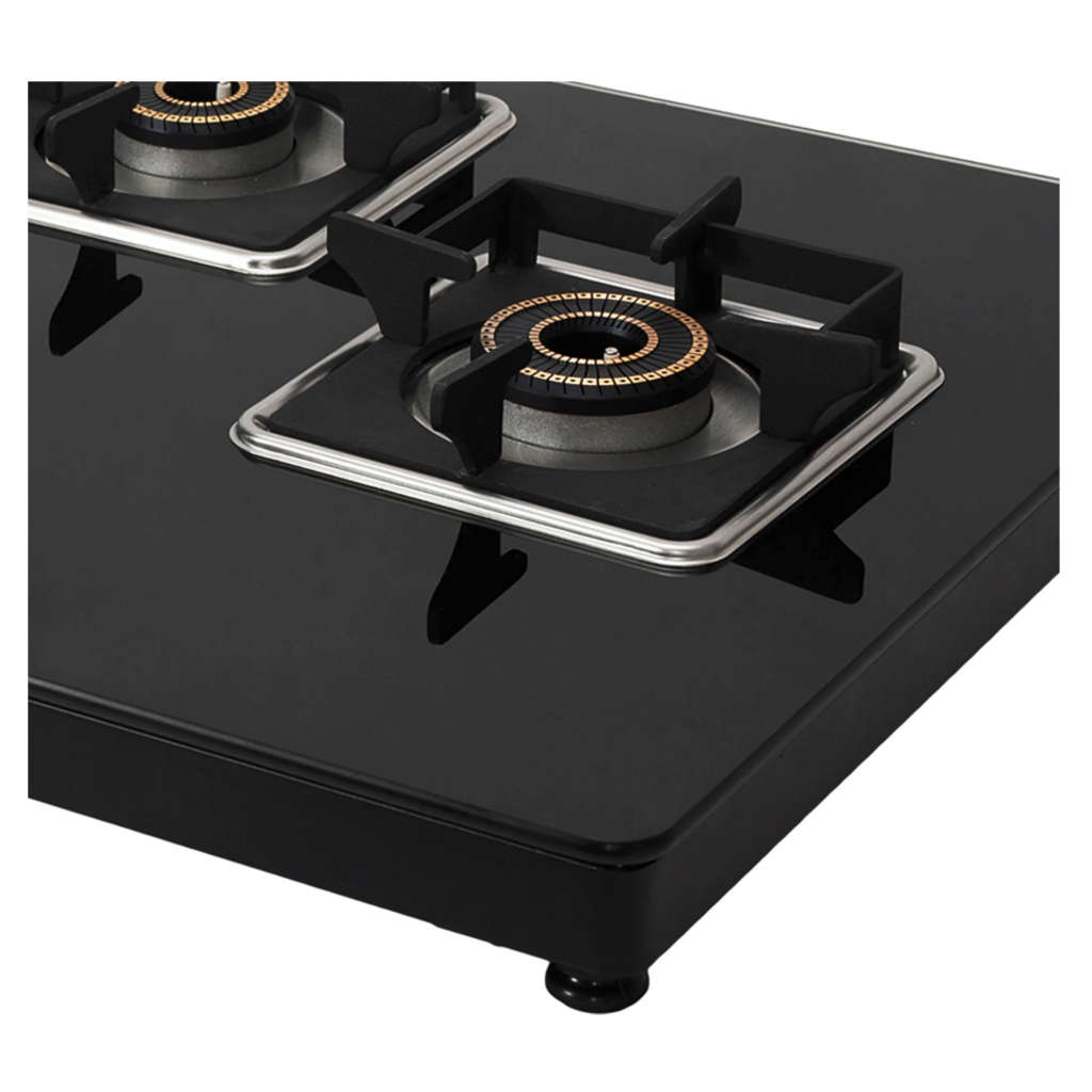 Faber Nios DLX Auto BK Glass Top Gas Stove 3 Brass Burner