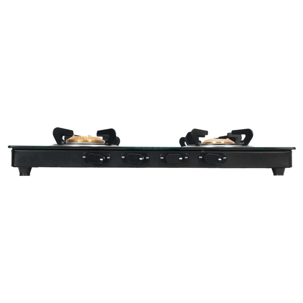 Faber Spark BK Glass Top Gas Stove 4 Brass Burner