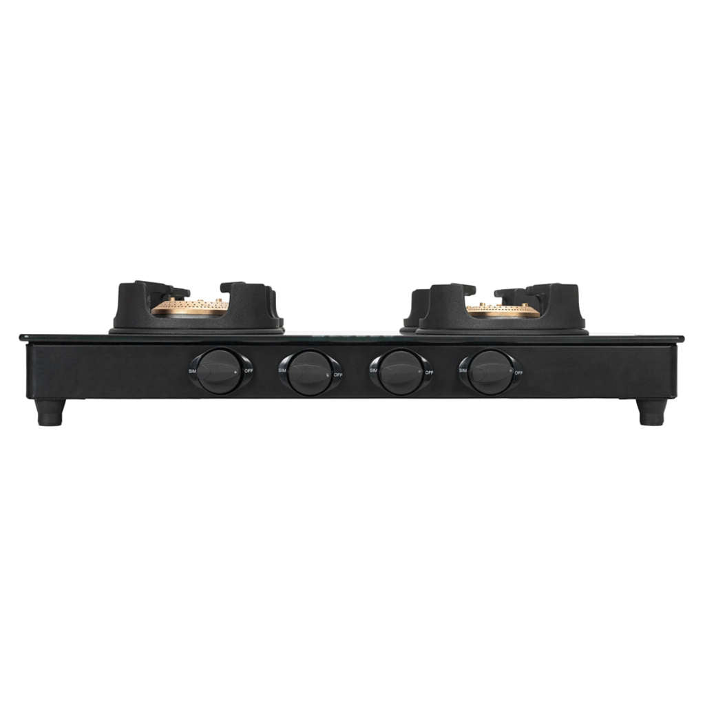 Faber Onxy BK AI Glass Top Gas Stove 4 Brass Burner