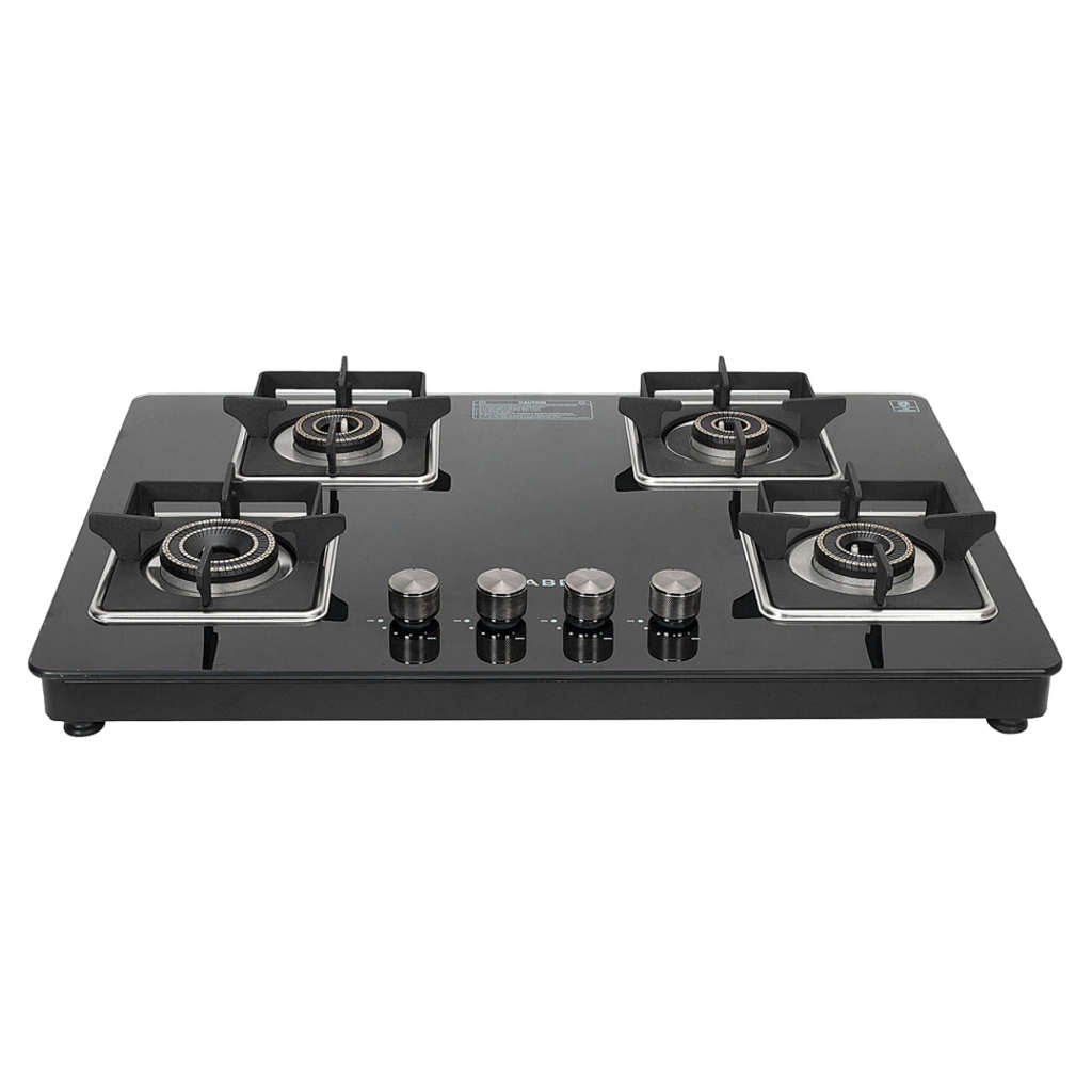 Faber Nios DLX Auto BK Glass Top Gas Stove 4 Brass Burner 