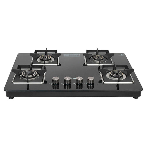 Faber Nios DLX Auto BK Glass Top Gas Stove 4 Brass Burner 