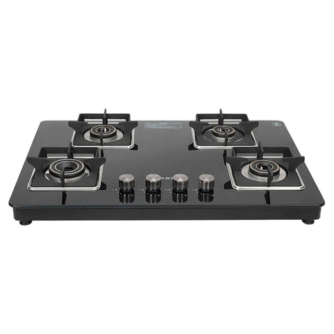 Faber Nios DLX Auto BK Glass Top Gas Stove 4 Brass Burner 