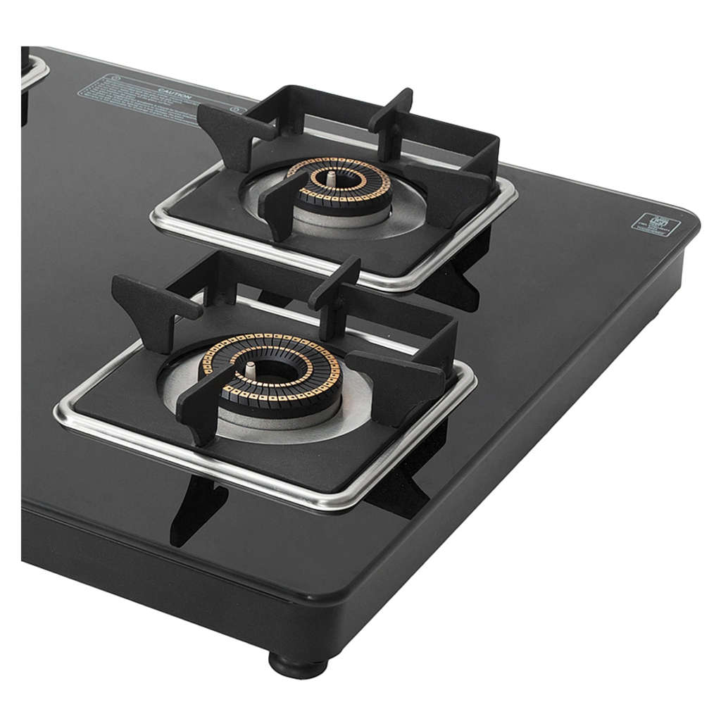 Faber Nios DLX Auto BK Glass Top Gas Stove 4 Brass Burner