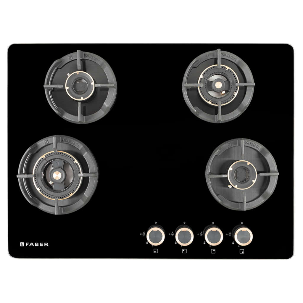 Faber Hob Experia Cooktop 4 Brass Burner HT704 ALU AI