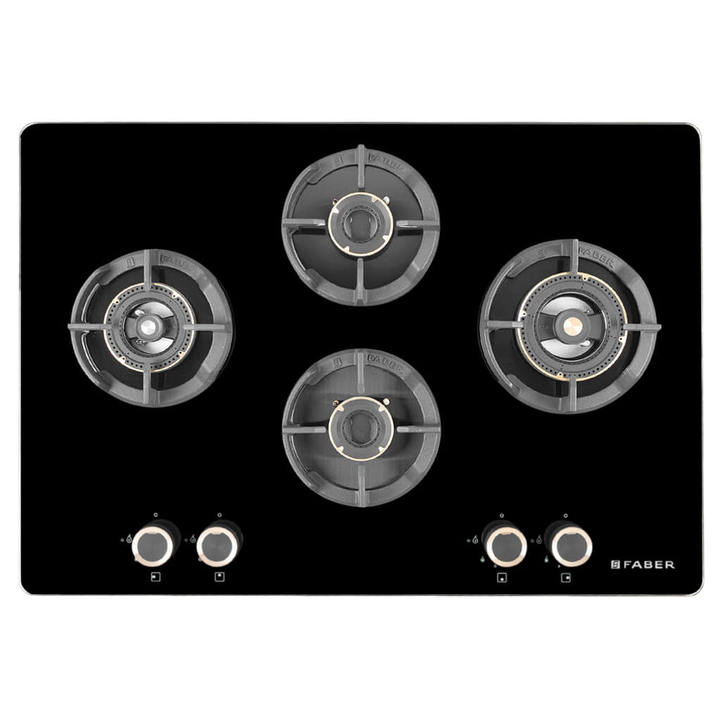 Faber Hob Experia Cooktop 4 Brass Burner HT754 ALU AI FFD