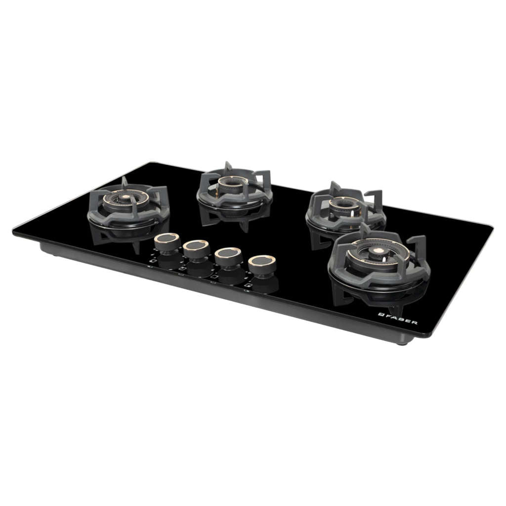 Faber Hob Experia Cooktop 4 Brass Burner HT904 ALU AI FFD