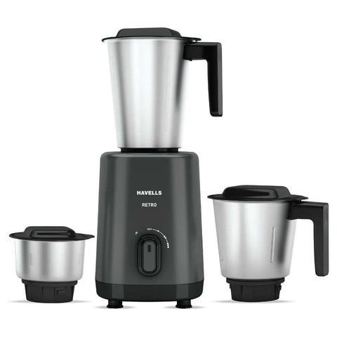 Havells Retro Mixer Grinder With 3 Jars 500W Black GHFMGEXE050 