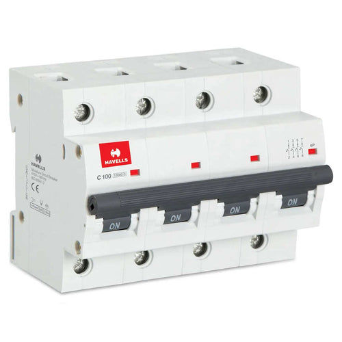 Havells Higher Rating C Curve Four Pole MCB 100A DHMJCFPF100 