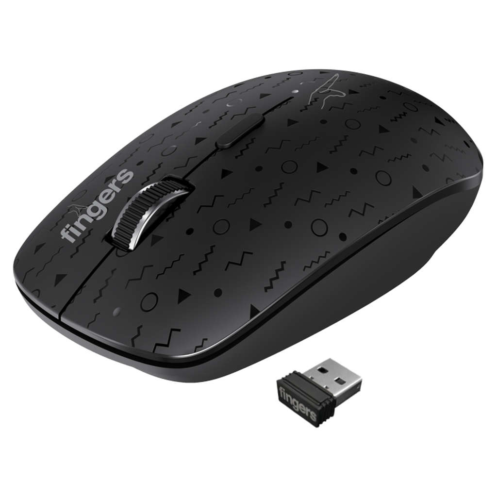 Fingers TrendyGrip Wireless Mouse Matte Black 