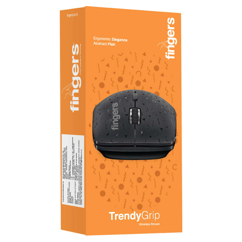Fingers TrendyGrip Wireless Mouse Matte Black