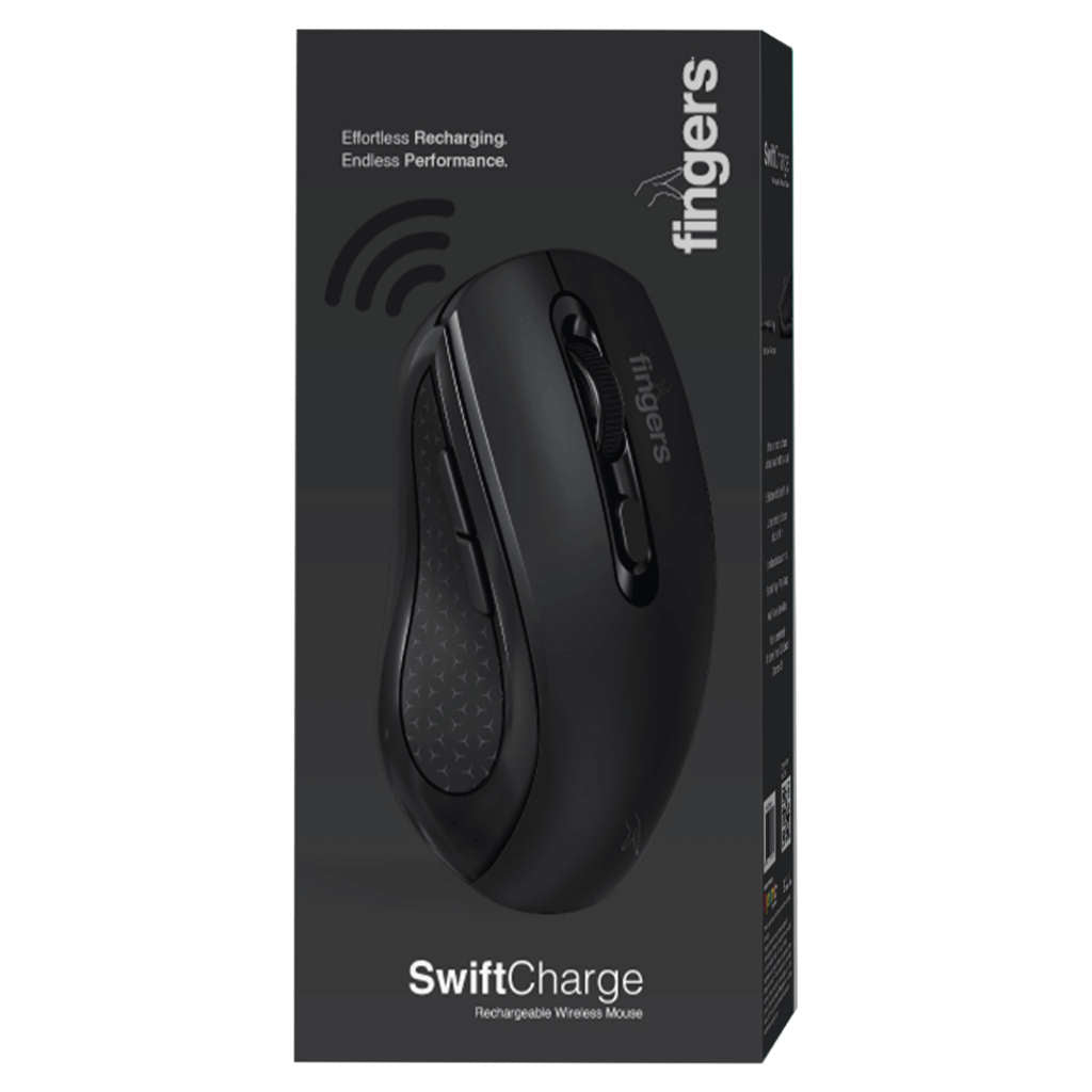 Fingers SwiftCharge Wireless Rechargeable Mouse Matte Black