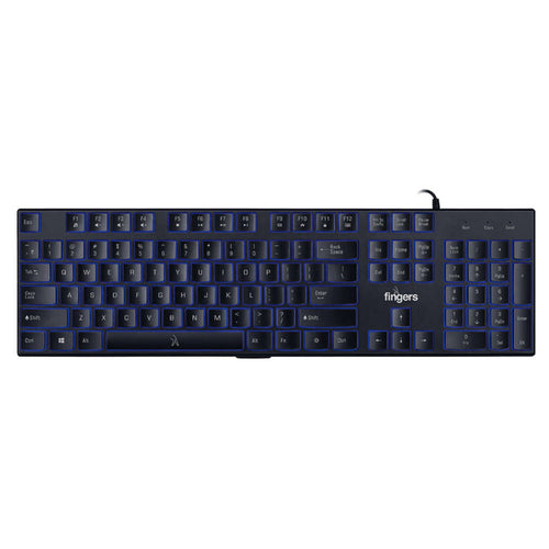 Fingers Gleaming BlueLit Wired Backlit Keyboard 