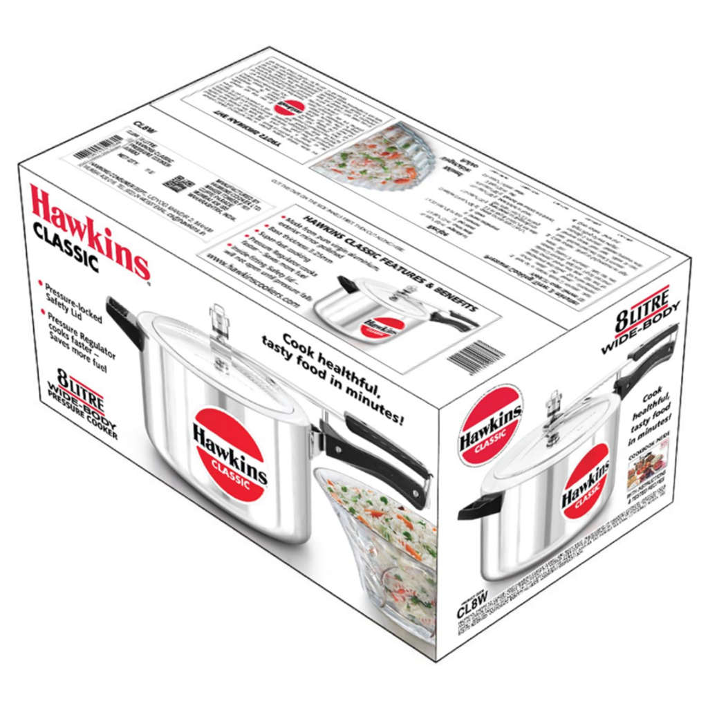 Hawkins Classic Wide Pressure Cooker 8 Litre CL 8W