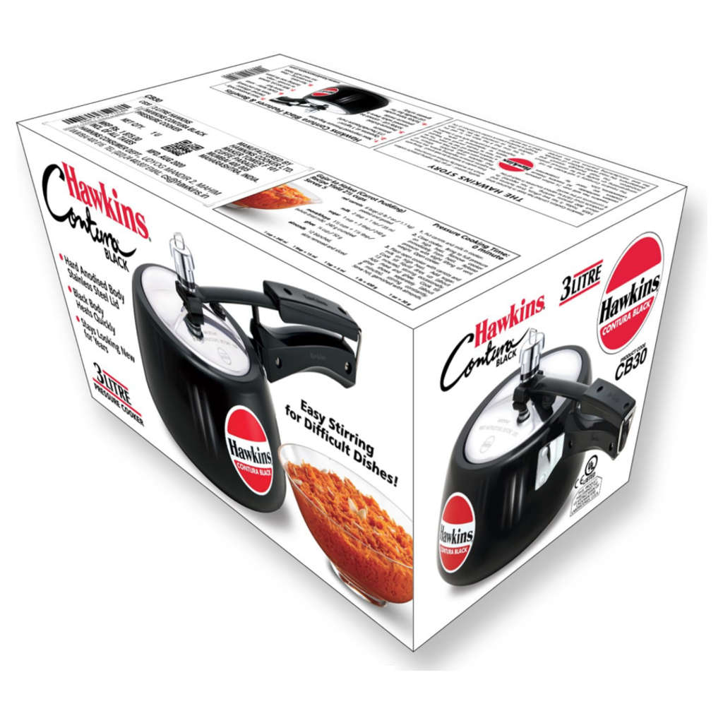 Hawkins Contura Black Pressure Cooker 3 Litre CB 30