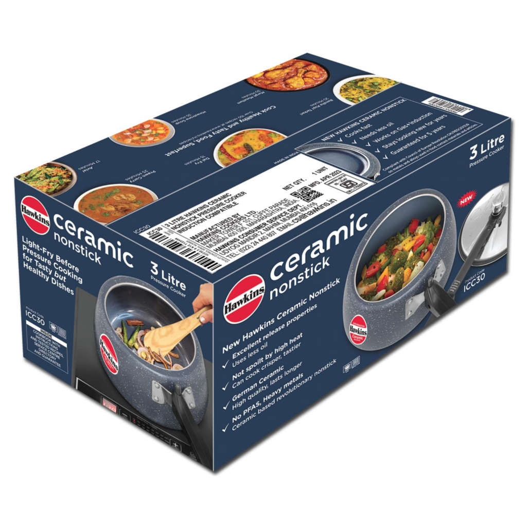Hawkins Ceramic Nonstick Pressure Cooker 3 Litre ICC 30