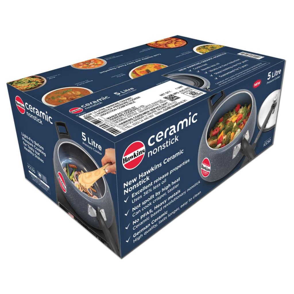 Hawkins Ceramic Nonstick Pressure Cooker 5 Litre ICC 50