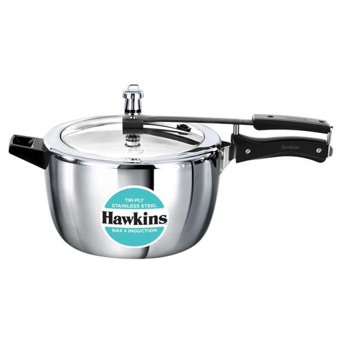Hawkins Tri-Ply Wide Stainless Steel Pressure Cooker 7 Litre HSST 7W 