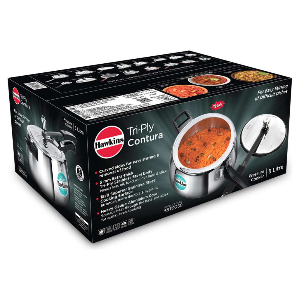 Hawkins Tri-Ply Contura Stainless Steel Pressure Cooker 5 Litre SSTCO 50