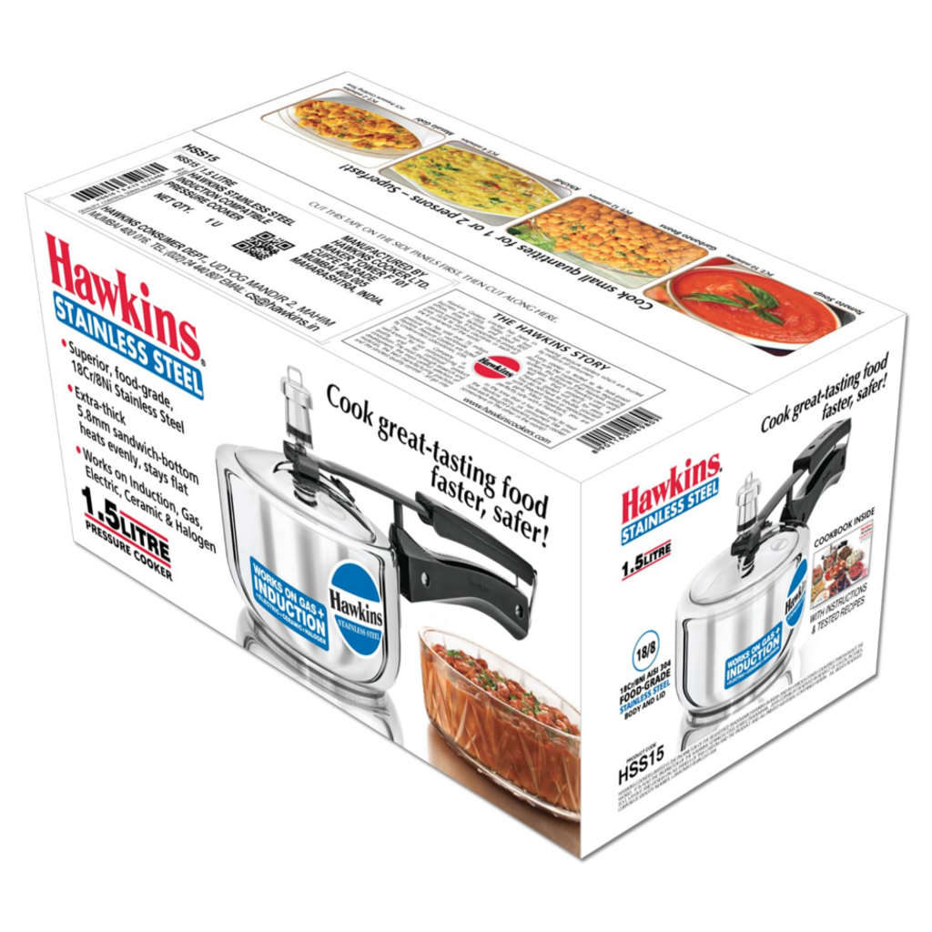 Hawkins Stainless Steel Pressure Cooker 1.5 Litre HSS 15
