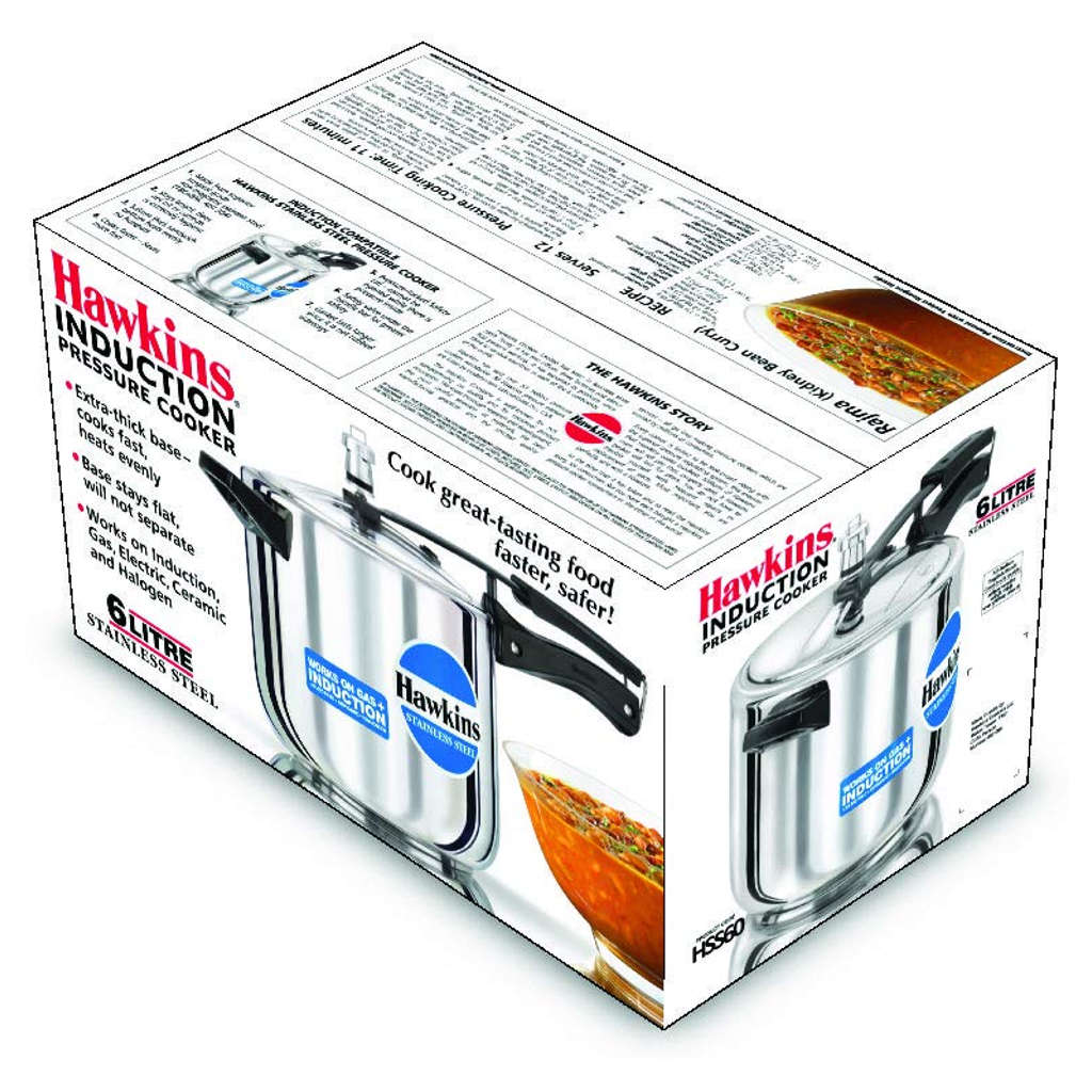 Hawkins Stainless Steel Pressure Cooker 6 Litre HSS 60