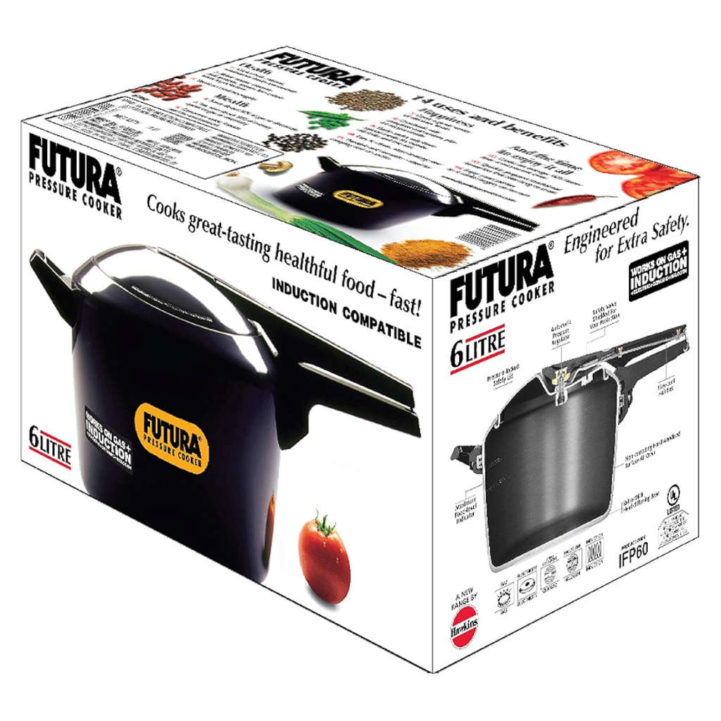 Hawkins Induction Futura Hard Anodised Pressure Cooker 6 Litre IFP 60