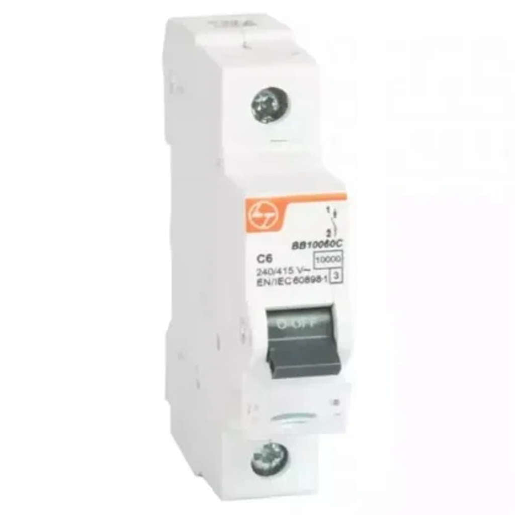 L&T [ Lauritz Knudsen ] Exora 6 A Single Pole C-Curve MCB - BB10060C