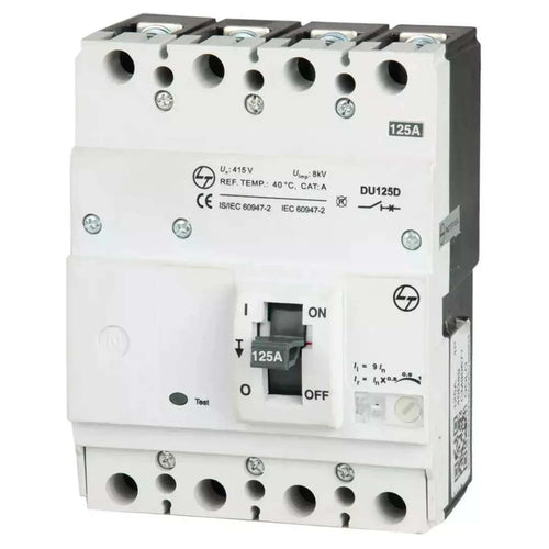 L&T [ Lauritz Knudsen ] DU125D 4 Pole MCCB 125A 18 kA CM90677OOLO 