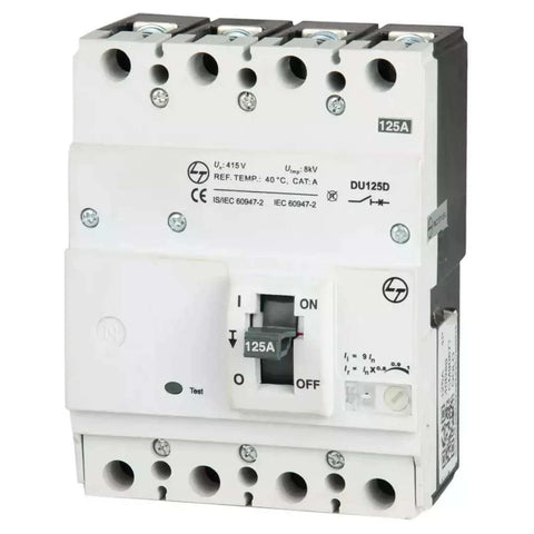 L&T [ Lauritz Knudsen ] DU125D 4 Pole MCCB 125A 18 kA CM90677OOLO 