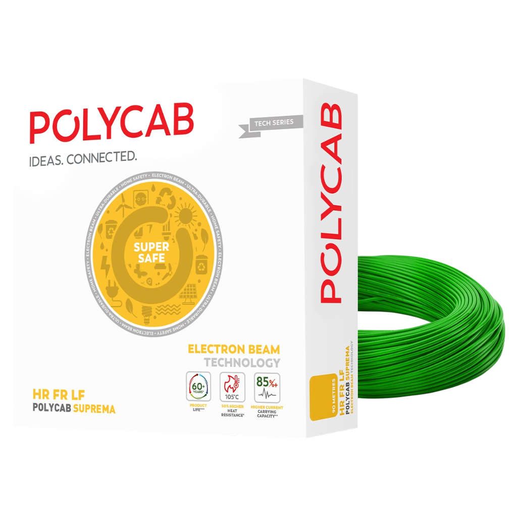 Polycab Suprema HR FR LF Electron Beam Technology House Wire 1 Sq.mm 90 Meters