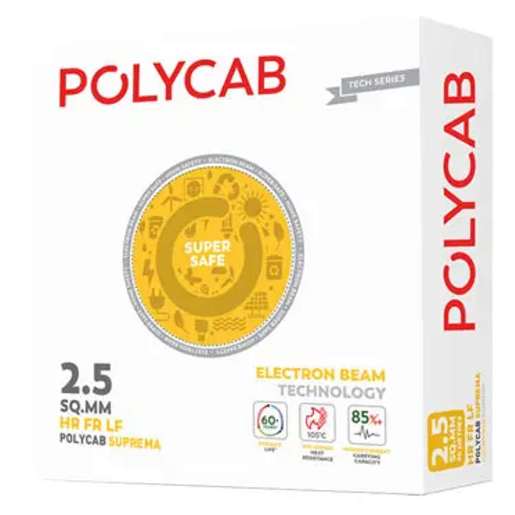 Polycab Suprema HR FR LF Electron Beam Technology House Wire 1 Sq.mm 90 Meters