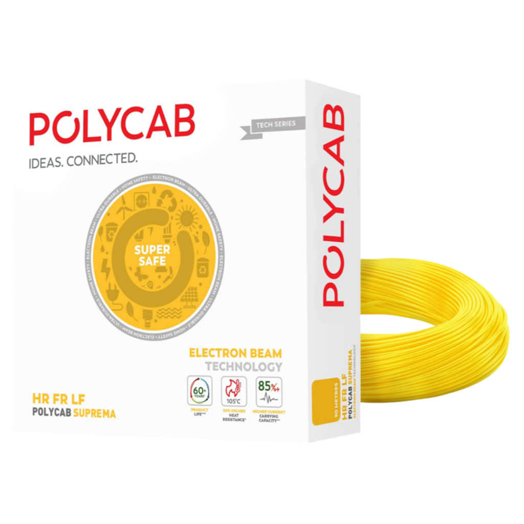 Polycab Suprema HR FR LF Electron Beam Technology House Wire 4 Sq.mm 90 Meters