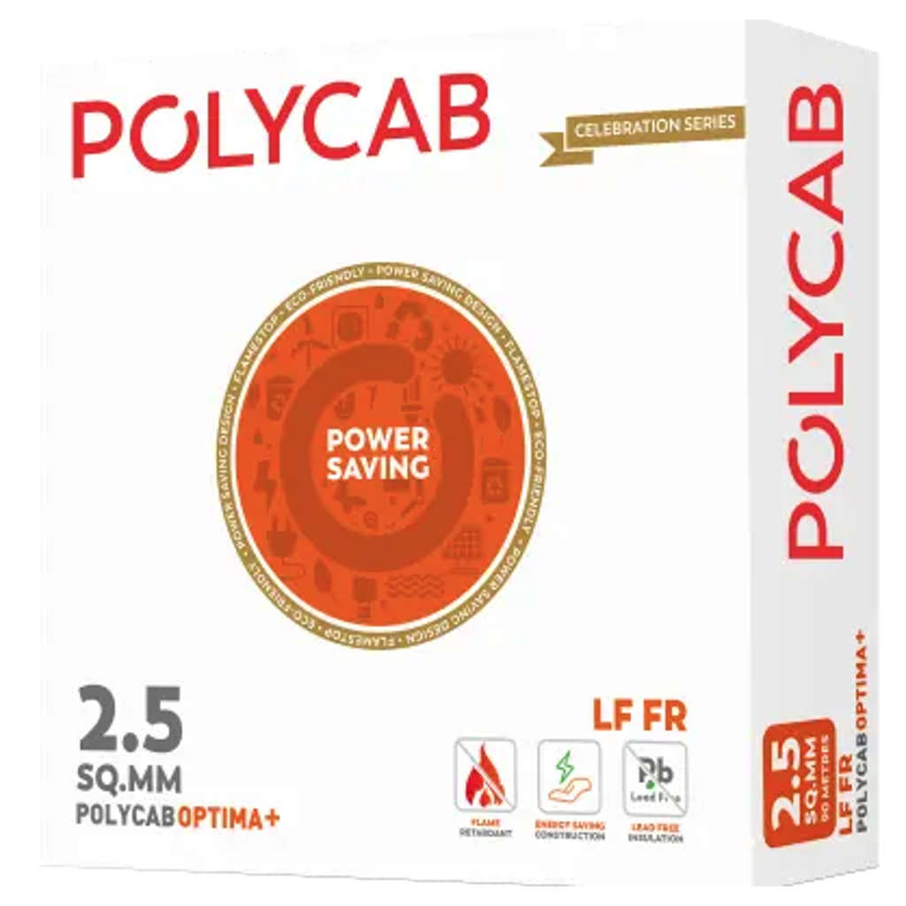 Polycab Optima Plus LF-FR Copper PVC Insulated House Wire 2.5 Sq.mm 90 Meters