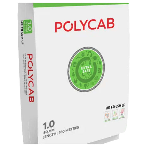 Polycab Green Wire HR FR-LSH LF PVC Insulated Cable 1.5 Sq.mm 180 Meters 