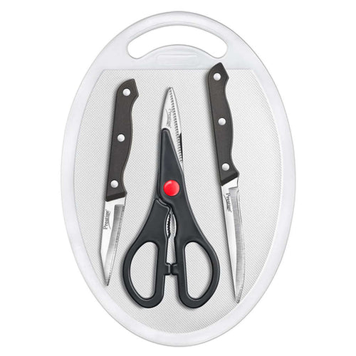 Prestige Tru-Edge 4 Pc Knife Set (Utility Knife,Paring Knife,Scissors & Board) 43059 