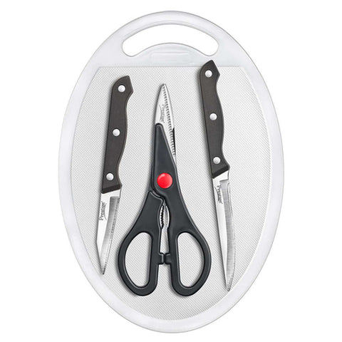 Prestige Tru-Edge 4 Pc Knife Set (Utility Knife,Paring Knife,Scissors & Board) 43059 