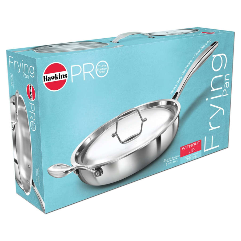 Hawkins Pro Tri-Ply Stainless Steel Frying Pan Without Lid PSF 26