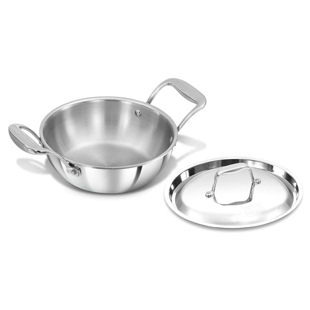 Hawkins Pro Tri-Ply Stainless Steel Deep Fry Pan With Lid PSK 15S