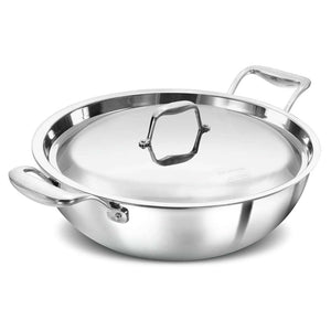 Hawkins Pro Tri-Ply Stainless Steel Deep Fry Pan With Lid PSK 50S 