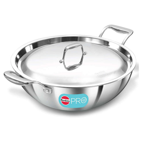Hawkins Pro Tri-Ply Stainless Steel Deep Fry Pan With Lid PSK 60S 