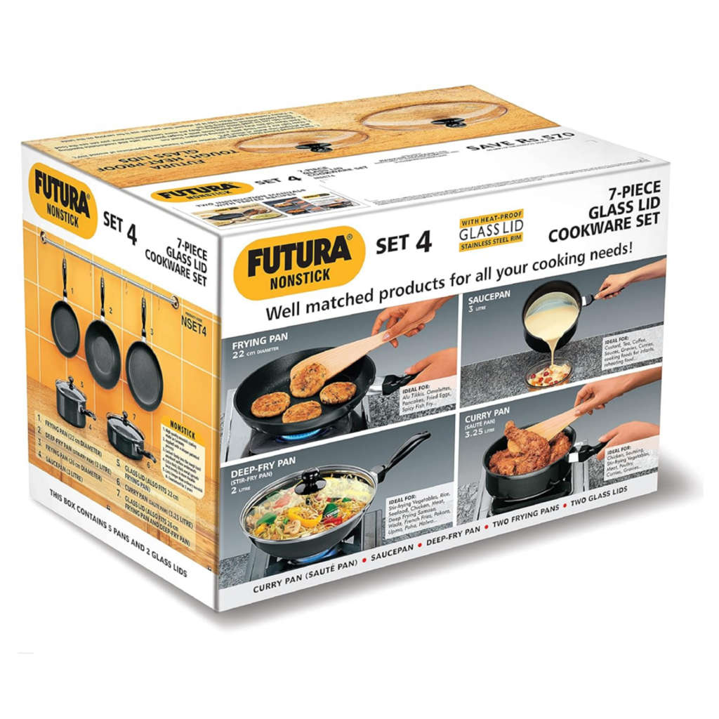 Hawkins Futura Nonstick Cookware Set Black NSET 4 
