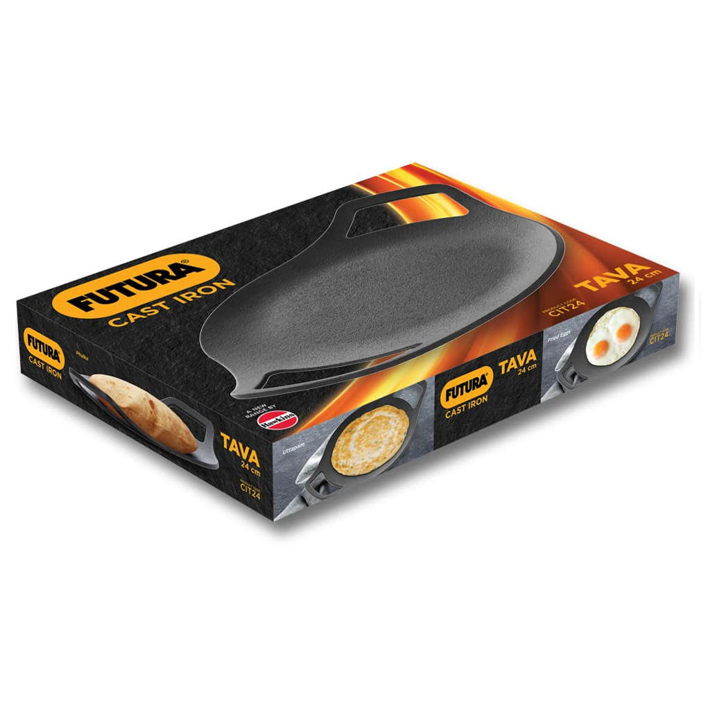 Hawkins Futura Cast Iron Tawa 24 cm Black CIT 24