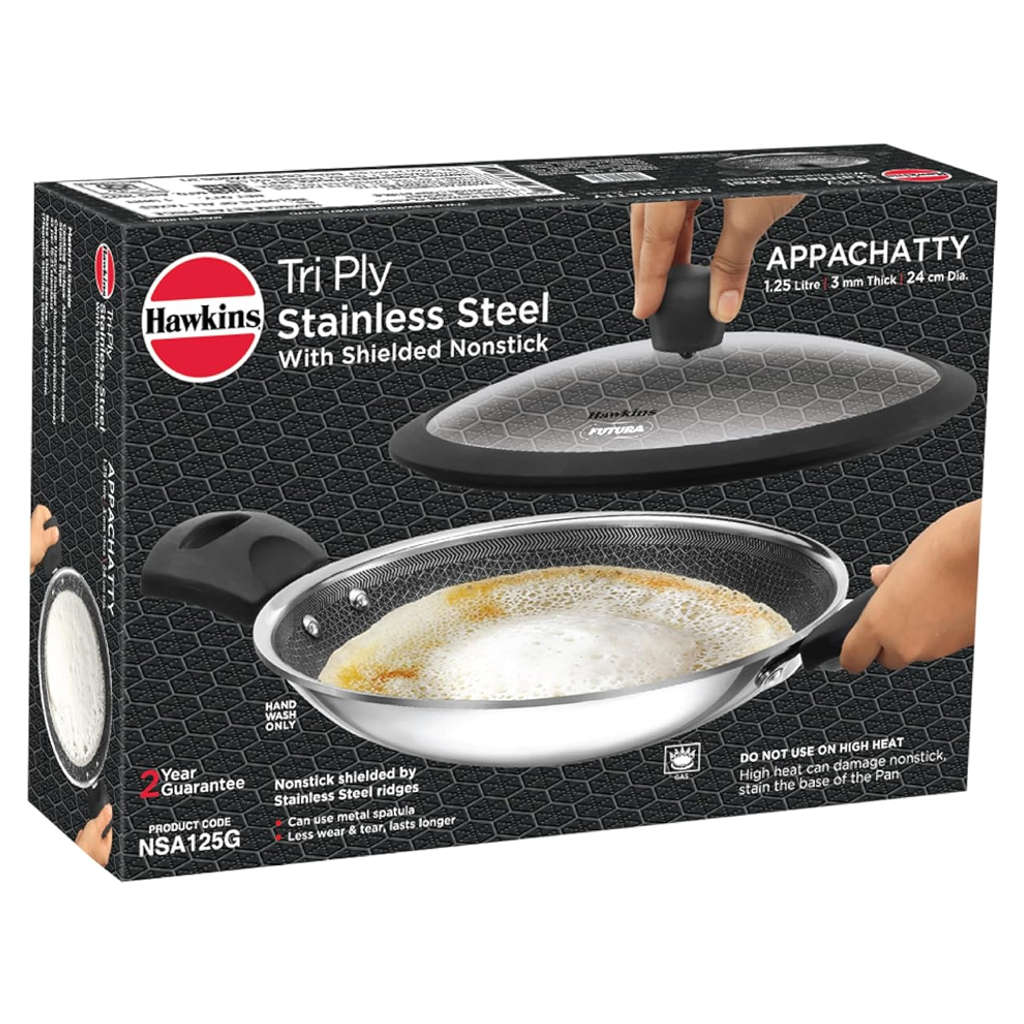 Hawkins Tri-Ply Stainless Steel Shielded Nonstick Appachatty NSA 125G