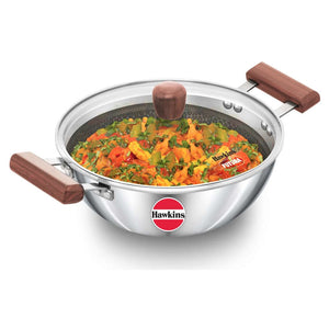 Hawkins Tri-Ply Stainless Steel Shielded Nonstick Deep Kadai NSDK 25G 
