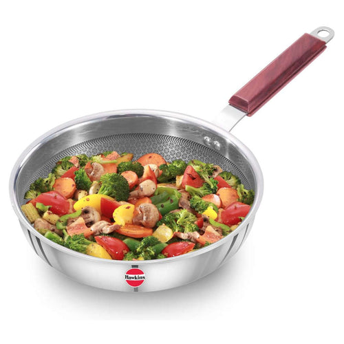 Hawkins Tri-Ply Stainless Steel Shielded Nonstick Fry Pan Without Lid NSF 22 