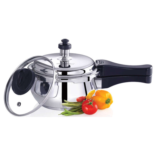 Premier Stainless Steel Induction Bottom Handi Pressure Cooker With Glass Lid 1.5 Litres 00590 
