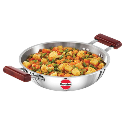 Hawkins Tri-Ply Stainless Steel Deep Fry Pan Without Lid 2.5 Litre SSD 25 